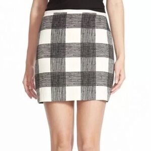 Madewell Black and White Plaid Mini Skirt